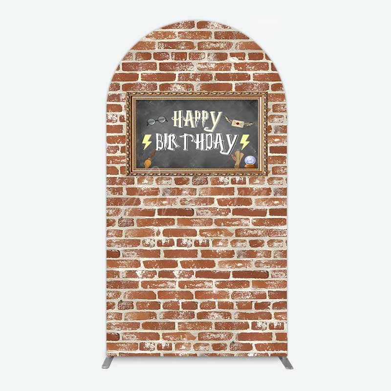 Aperturee Aperturee Wizard School Brick Wall Frame Birthday Arch Backdrop