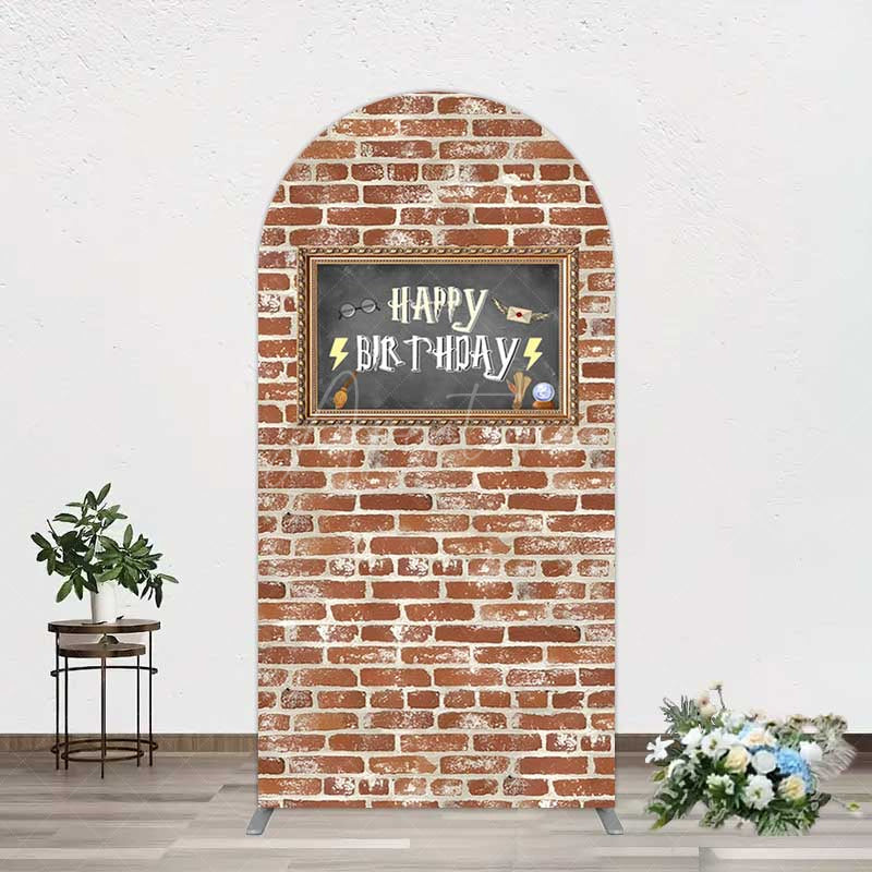 Aperturee Aperturee Wizard School Brick Wall Frame Birthday Arch Backdrop