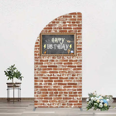 Aperturee Aperturee Wizard School Brick Wall Frame Birthday Half Moon Arch Backdrop