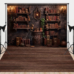 Aperturee - Aperturee Wizard’s Library Bookshelf Combo Set Backdrop Magical Alchemist Study for Fantasy Halloween Photo Shoots