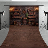 Aperturee - Aperturee Wizard’s Library Bookshelf Sweep Backdrop Magical Alchemist Study for Fantasy Halloween Photo Shoots