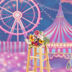 Aperturee - Aperturee Wonderful Amusement Park Cake Smash Photo Backdrop