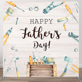 Aperturee - Aperturee Wood And Tools Fabric Backdrop Cover for Fathers Day