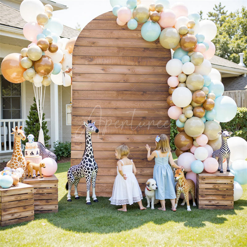 Aperturee - Aperturee Wood Arch Cover Spandex Stretch Fabric Backdrop