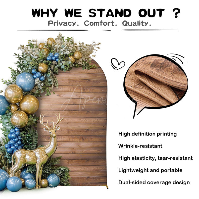 Aperturee - Aperturee Wood Arch Cover Spandex Stretch Fabric Backdrop