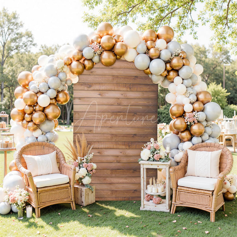 Aperturee - Aperturee Wood Arch Cover Spandex Stretch Fabric Backdrop