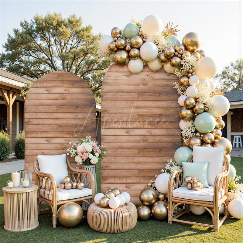 Aperturee - Aperturee Wood Arch Cover Spandex Stretch Fabric Backdrop