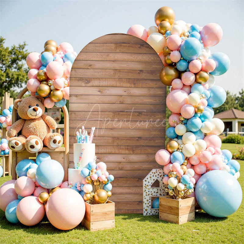 Aperturee - Aperturee Wood Arch Cover Spandex Stretch Fabric Backdrop