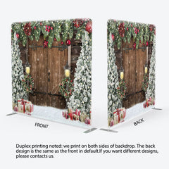 Aperturee - Aperturee Wood Christmas Tree Fabric Backdrop Cover for Christmas