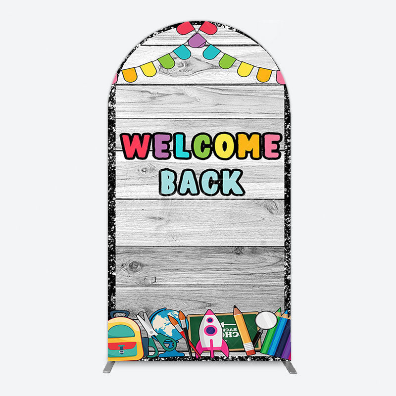Aperturee - Aperturee Wood Classroon Welcome Back To School Arch Backdrop