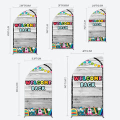 Aperturee - Aperturee Wood Classroon Welcome Back To School Half Moon Arch Backdrop