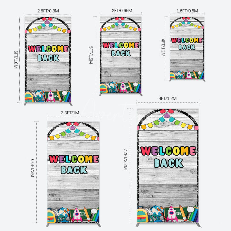 Aperturee - Aperturee Wood Classroon Welcome Back To School Rectangle Backdrop