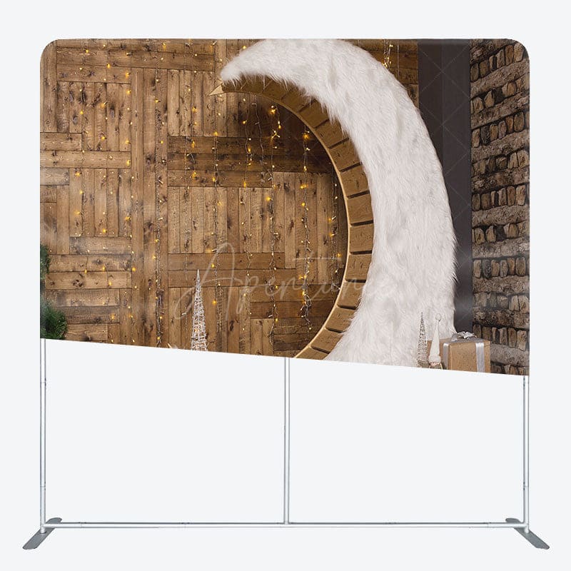Aperturee - Aperturee Wood Moon Chair Light Xmas Tension Fabric Backdrop