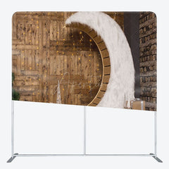 Aperturee - Aperturee Wood Moon Chair Light Xmas Tension Fabric Backdrop