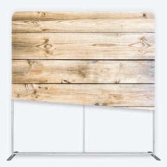 Aperturee - Aperturee Wood Plank Tension Fabric Backdrop Light Brown Natural Timber Texture Background