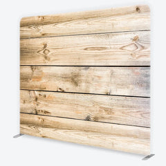 Aperturee - Aperturee Wood Plank Tension Fabric Backdrop Light Brown Natural Timber Texture Background