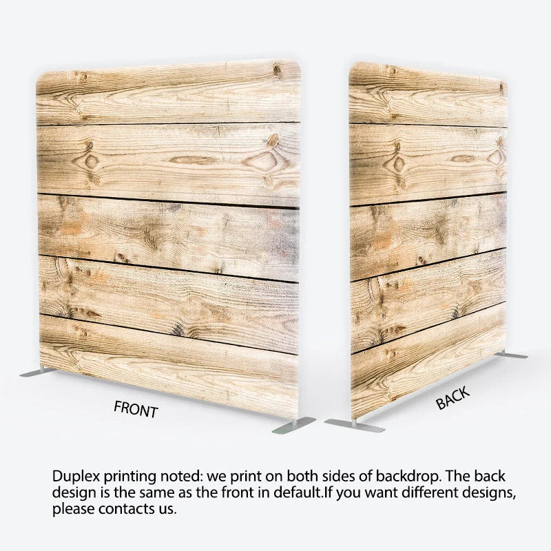 Aperturee - Aperturee Wood Plank Tension Fabric Backdrop Light Brown Natural Timber Texture Background