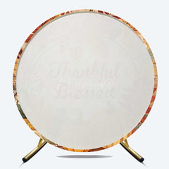Aperturee Aperturee Wood Pumpkin Thankful Blessed Autumn Round Backdrop