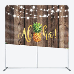 Aperturee - Aperturee Wooden And Floral Fabric Backdrop Cover for Birthday