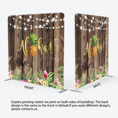 Aperturee - Aperturee Wooden And Floral Fabric Backdrop Cover for Birthday