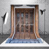 Aperturee - Aperturee Wooden Bamboo Door Backdrop For Photography