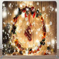 Aperturee - Aperturee Wooden Christmas Stocking Square Tension Backdrop