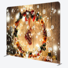 Aperturee - Aperturee Wooden Christmas Stocking Square Tension Backdrop