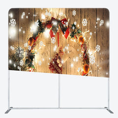 Aperturee - Aperturee Wooden Christmas Stocking Square Tension Backdrop
