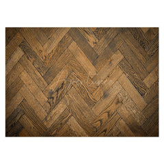 Aperturee - Aperturee Wooden Crossing Ground Pattern Dark Rubber Floor Mat