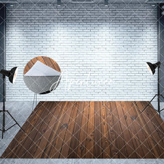 Aperturee - Aperturee Wooden Floor Mural Wall Christmas Room Set Backdrop