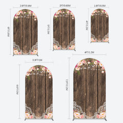 Aperturee - Aperturee Wooden Floral Lace Pattern Wedding Arch Backdrop