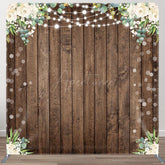 Aperturee - Aperturee Wooden Floral Lights Bokeh Square Tension Backdrop