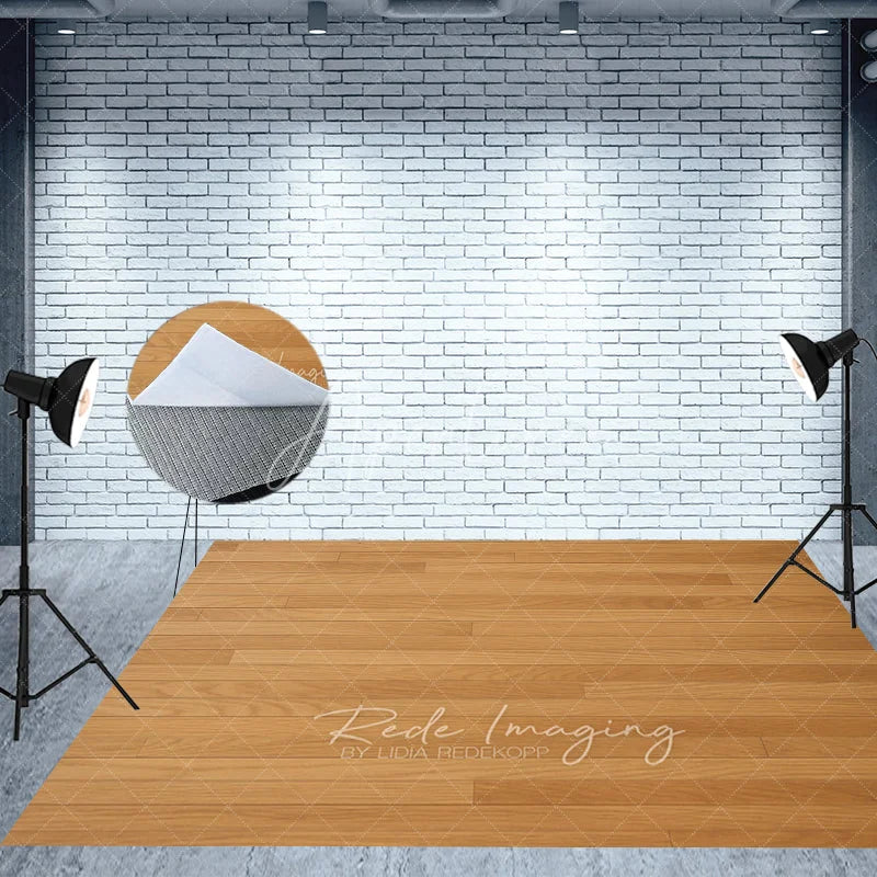 Aperturee - Aperturee Wooden Interior Room Set Backdrop Sunlit Green Plant Potted Corner Photography Background Home Studio Decoration