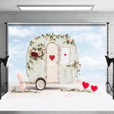 Aperturee - Aperturee Wooden Motorhome Blue Sky Valentines Day Backdrop