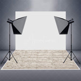 Aperturee - Aperturee Wooden Patterns White Rubber Floor Mat For Photo