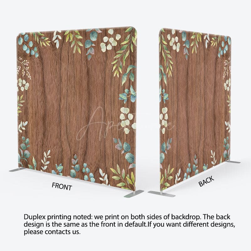 Aperturee - Aperturee Wooden Plants Sweet Wedding Square Tension Backdrop
