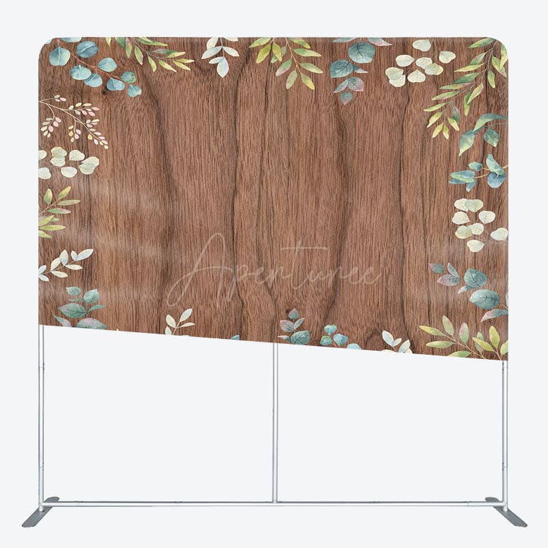 Aperturee - Aperturee Wooden Plants Sweet Wedding Square Tension Backdrop