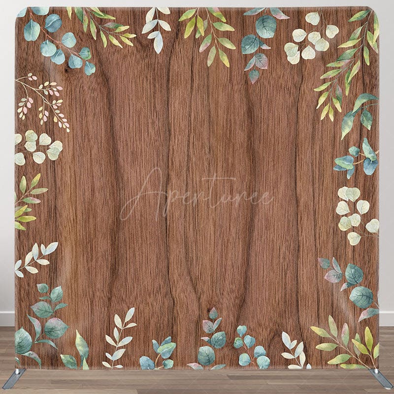 Aperturee - Aperturee Wooden Plants Sweet Wedding Square Tension Backdrop
