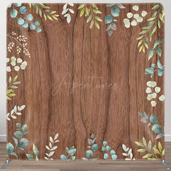 Aperturee - Aperturee Wooden Plants Sweet Wedding Square Tension Backdrop