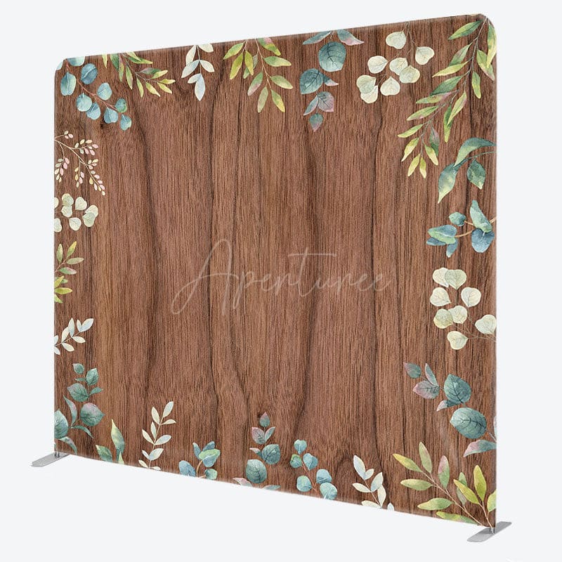 Aperturee - Aperturee Wooden Plants Sweet Wedding Square Tension Backdrop