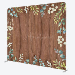 Aperturee - Aperturee Wooden Plants Sweet Wedding Square Tension Backdrop