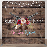 Aperturee Aperturee Wooden Rose Guns Gender Reveal Tension Fabric Backdrop
