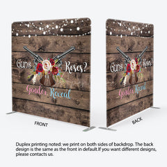 Aperturee Aperturee Wooden Rose Guns Gender Reveal Tension Fabric Backdrop