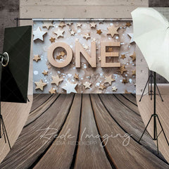 Aperturee - Aperturee Wooden Stars First Birthday Cake Smash Sweep Backdrop