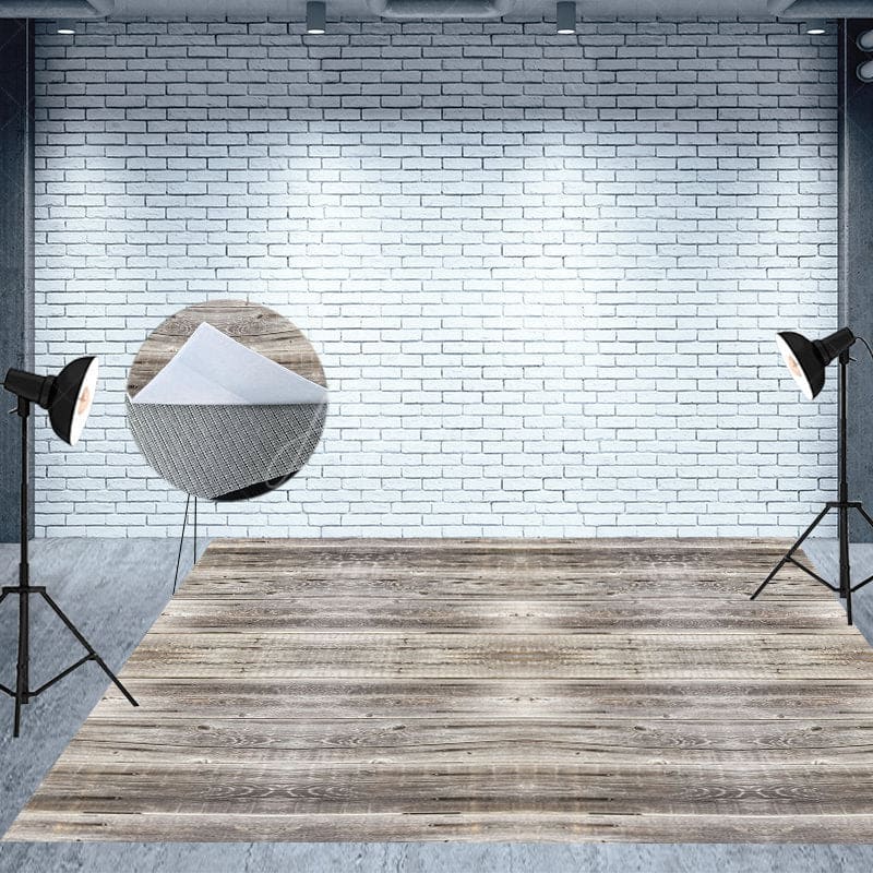 Aperturee - Aperturee Wooden Wall Floor Floral Fence Combo Set Backdrop
