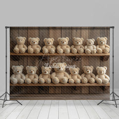 Aperturee - Aperturee Wooden Wall Shelves Teddy Bear Cake Smash Backdrop