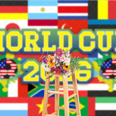 Aperturee - Aperturee World Cup 2026 Soccer Theme Holiday Backdrop International Sports Party Decoration