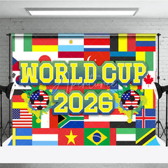 Aperturee - Aperturee World Cup 2026 Soccer Theme Holiday Backdrop International Sports Party Decoration