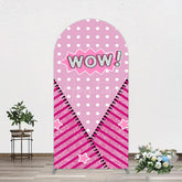 Aperturee - Aperturee Wow Glitter Pink Zipper Girl Birthday Arch Backdrop