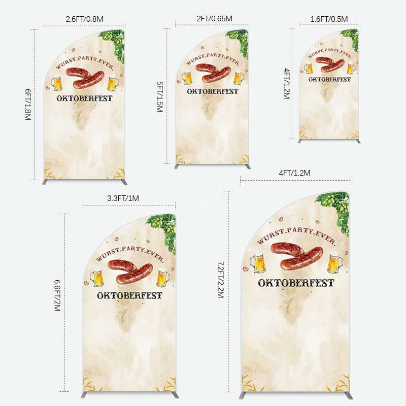 Aperturee Aperturee Wurst Party Ever Sausage Oktoberfest Half Moon Arch Backdrop